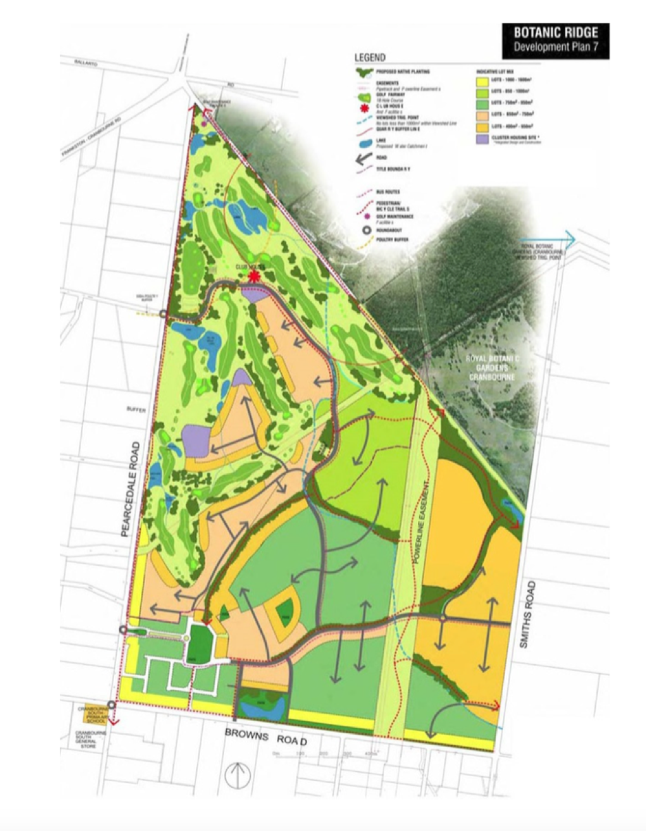 Map of Stage 1 Botanic Ridge development